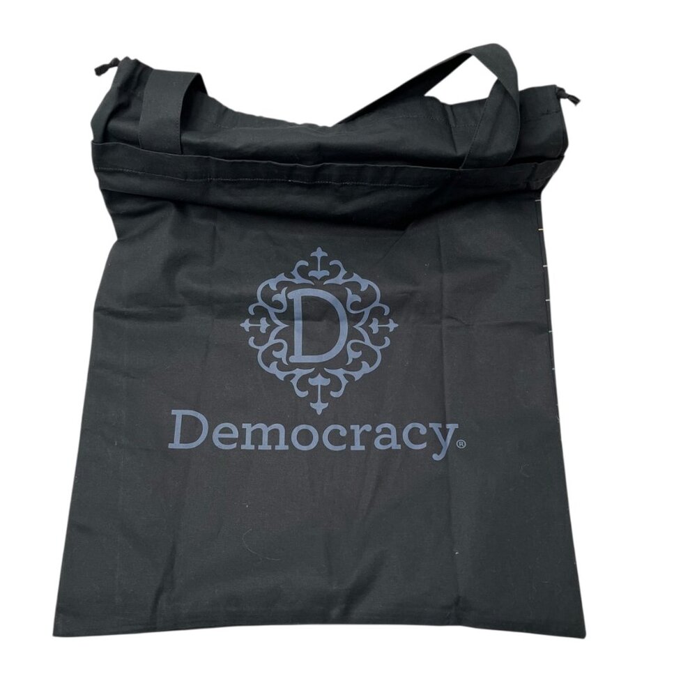 Democracy Black Canvas Cotton Tote Bag